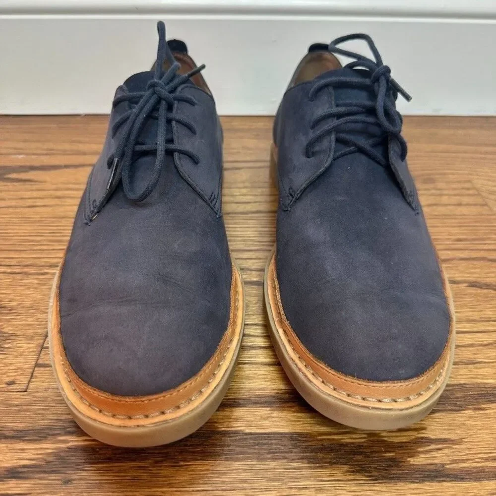 Clarks Clarkdale Derby Dress Shoes‎ Navy Suede Leather Oxford Mens 10